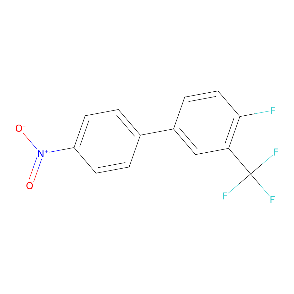 1-Fluoro-4-(4-nitrophenyl)-2-(trifluoromethyl)benzene molecular structure, CAS 646054-51-5