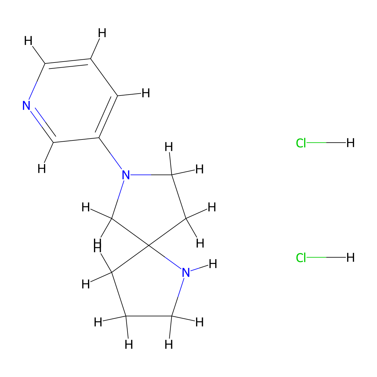 7-(3-Pyridyl)-1,7-diazaspiro[4.4]nonane dihydrochloride molecular structure, CAS 646055-57-4
