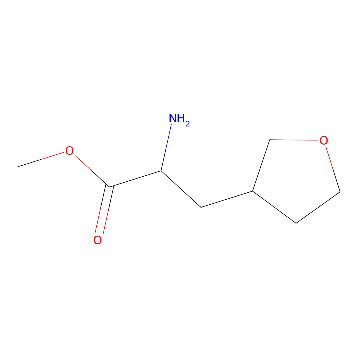 Methyl 2-amino-3-(oxolan-3-yl)propanoate molecular structure, CAS 646055-78-9