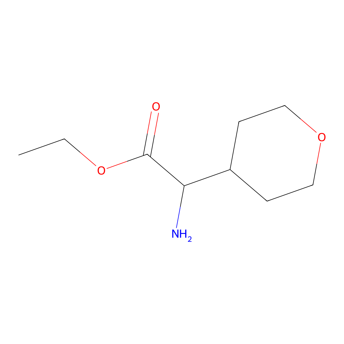 Ethyl 2-amino-2-(oxan-4-YL)acetate molecular structure, CAS 646055-93-8