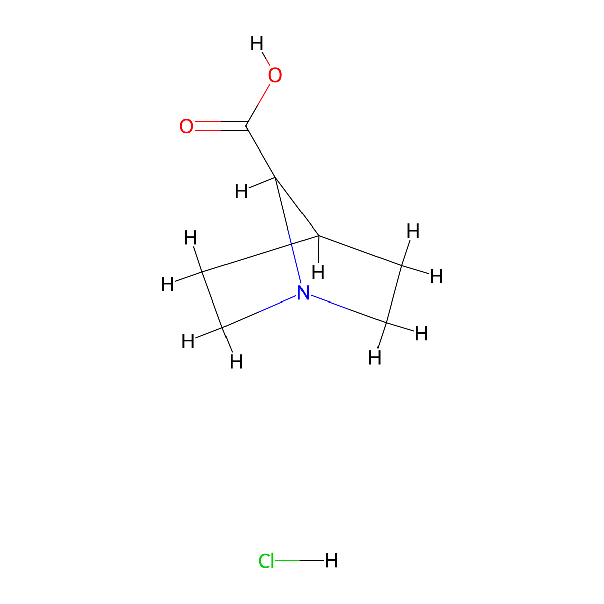 1-Azabicyclo[2.2.1]heptane-7-carboxylic acid hydrochloride molecular structure, CAS 646055-94-9