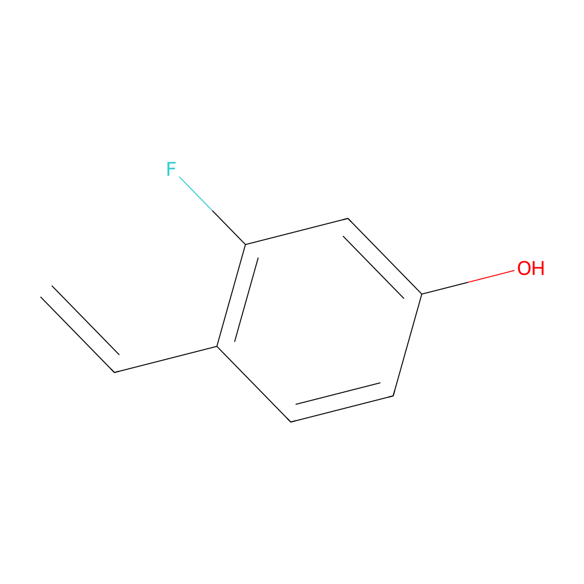 3-Fluoro-4-vinylphenol molecular structure, CAS 646058-20-0