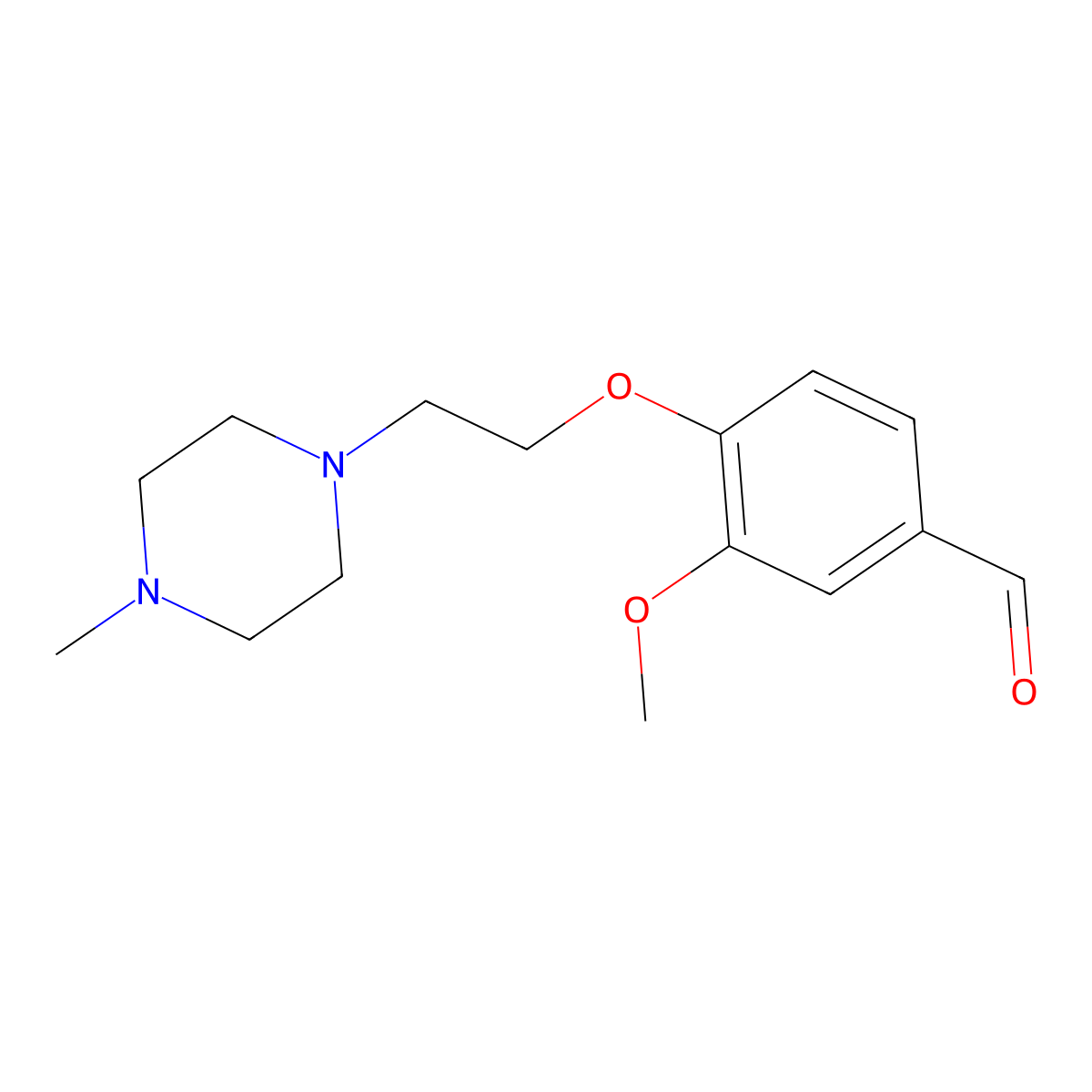 3-Methoxy-4-[2-(4-methylpiperazin-1-yl)ethoxy]benzaldehyde molecular structure, CAS 646071-39-8