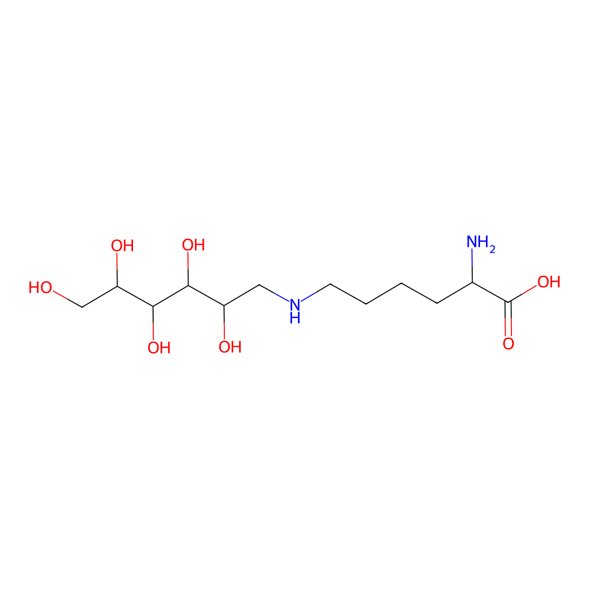 Glucitollysine molecular structure, CAS 64609-73-0