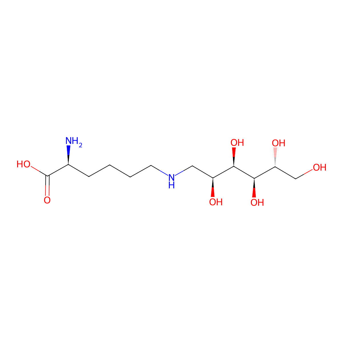 Glucitollysine molecular structure, CAS 64609-73-0