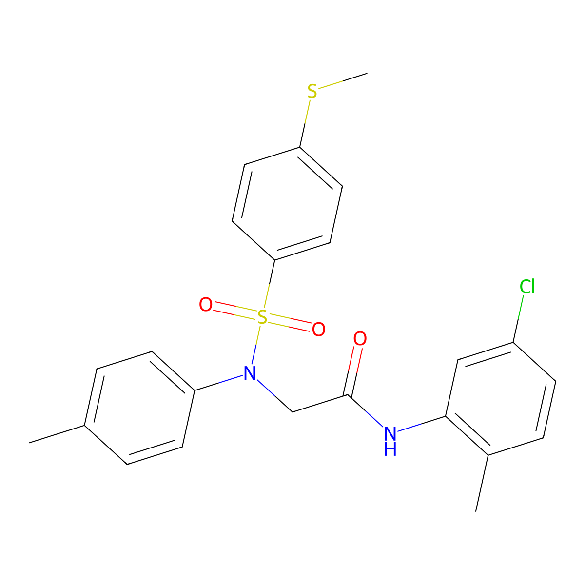 N-(5-chloro-2-methylphenyl)-2-(4-methyl-N-(4-methylsulfanylphenyl)sulfonylanilino)acetamide molecular structure, CAS 6461-15-0