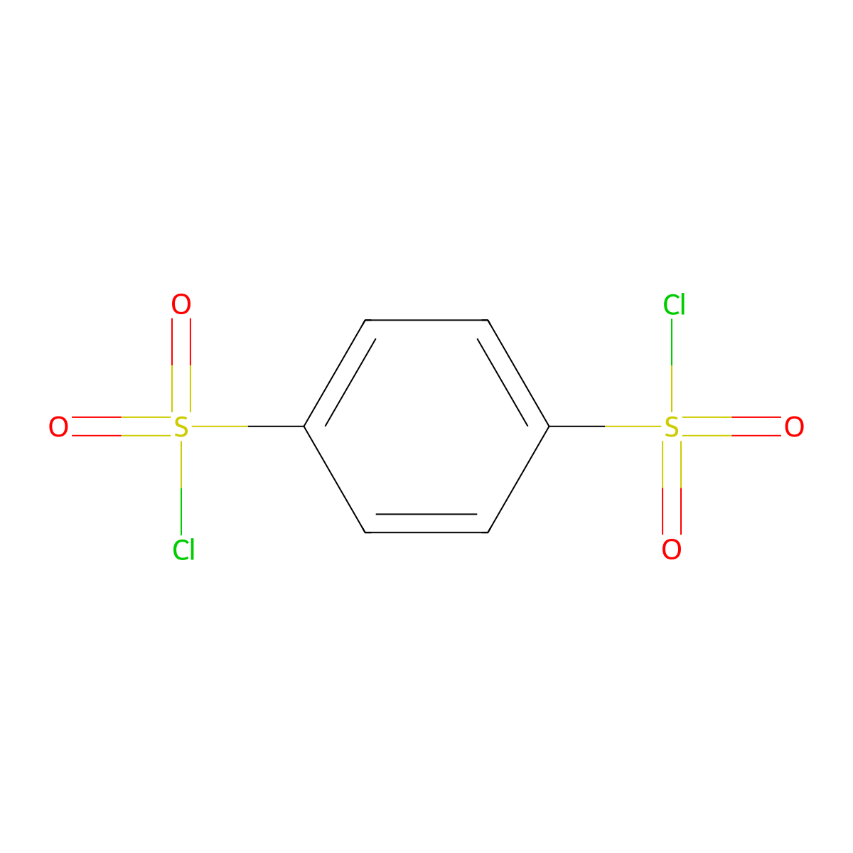 Benzene-1,4-disulfonyl dichloride molecular structure, CAS 6461-77-4