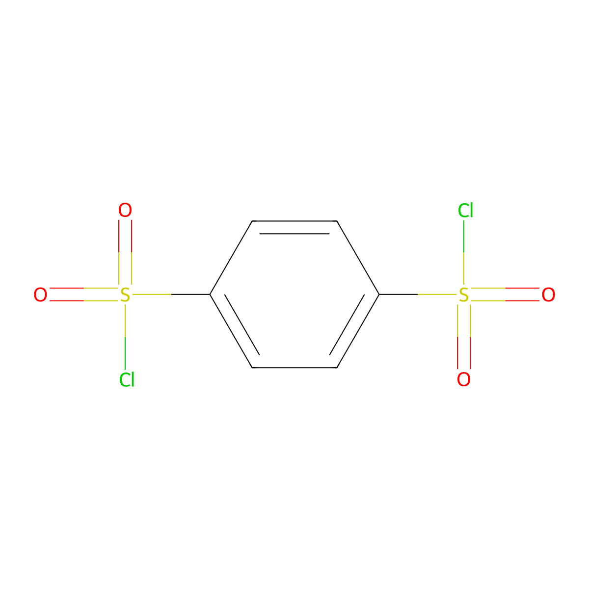 Benzene-1,4-disulfonyl dichloride molecular structure, CAS 6461-77-4