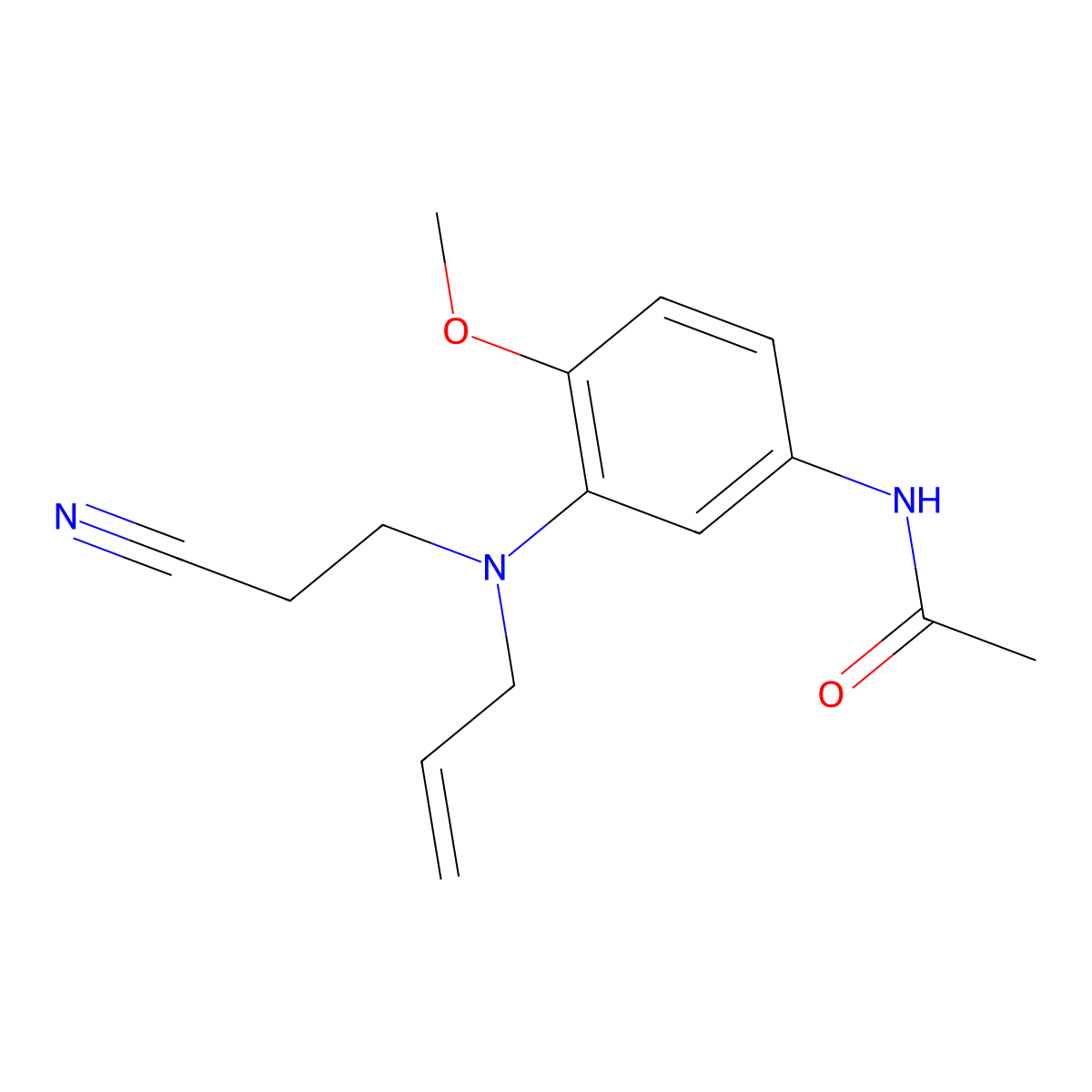 N-(3-((2-cyanoethyl)allylamino)-4-methoxyphenyl)acetamide molecular structure, CAS 64611-87-6