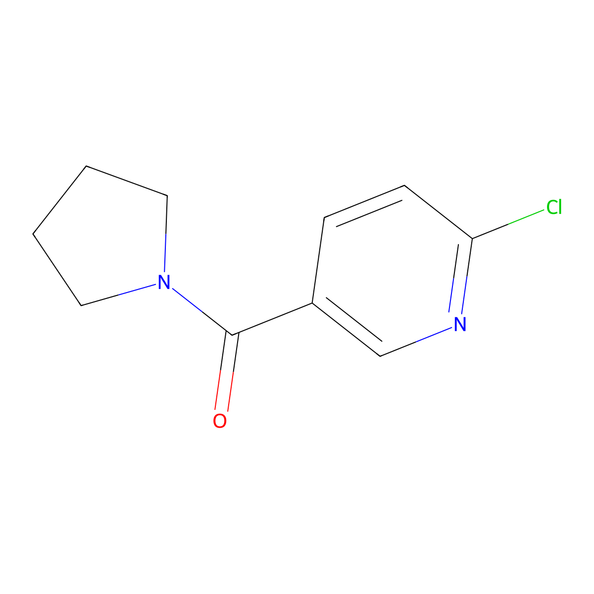 2-Chloro-5-(pyrrolidin-1-ylcarbonyl)pyridine molecular structure, CAS 64614-47-7