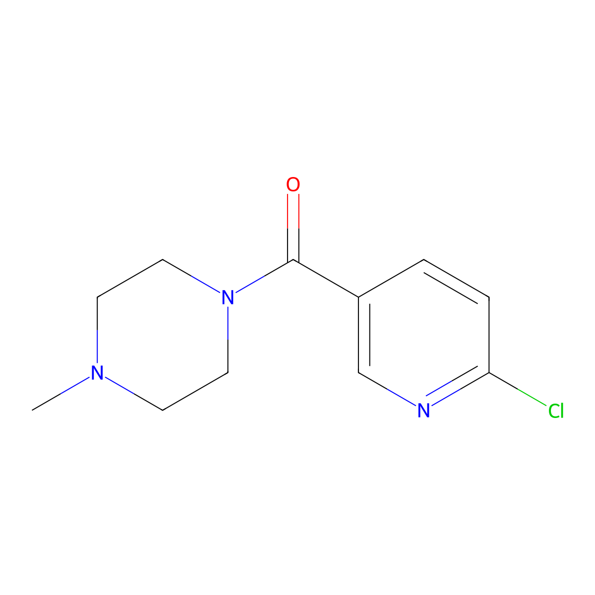 1-(6-Chloropyridine-3-carbonyl)-4-methylpiperazine molecular structure, CAS 64614-50-2