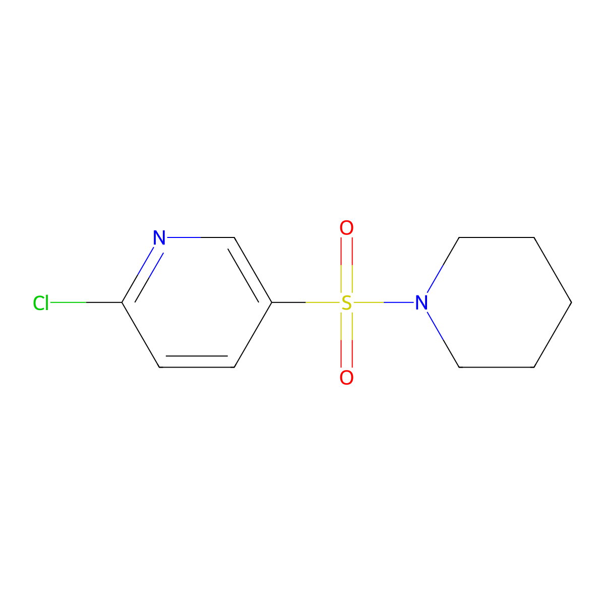 2-Chloro-5-(piperidine-1-sulfonyl)-pyridine molecular structure, CAS 64614-52-4