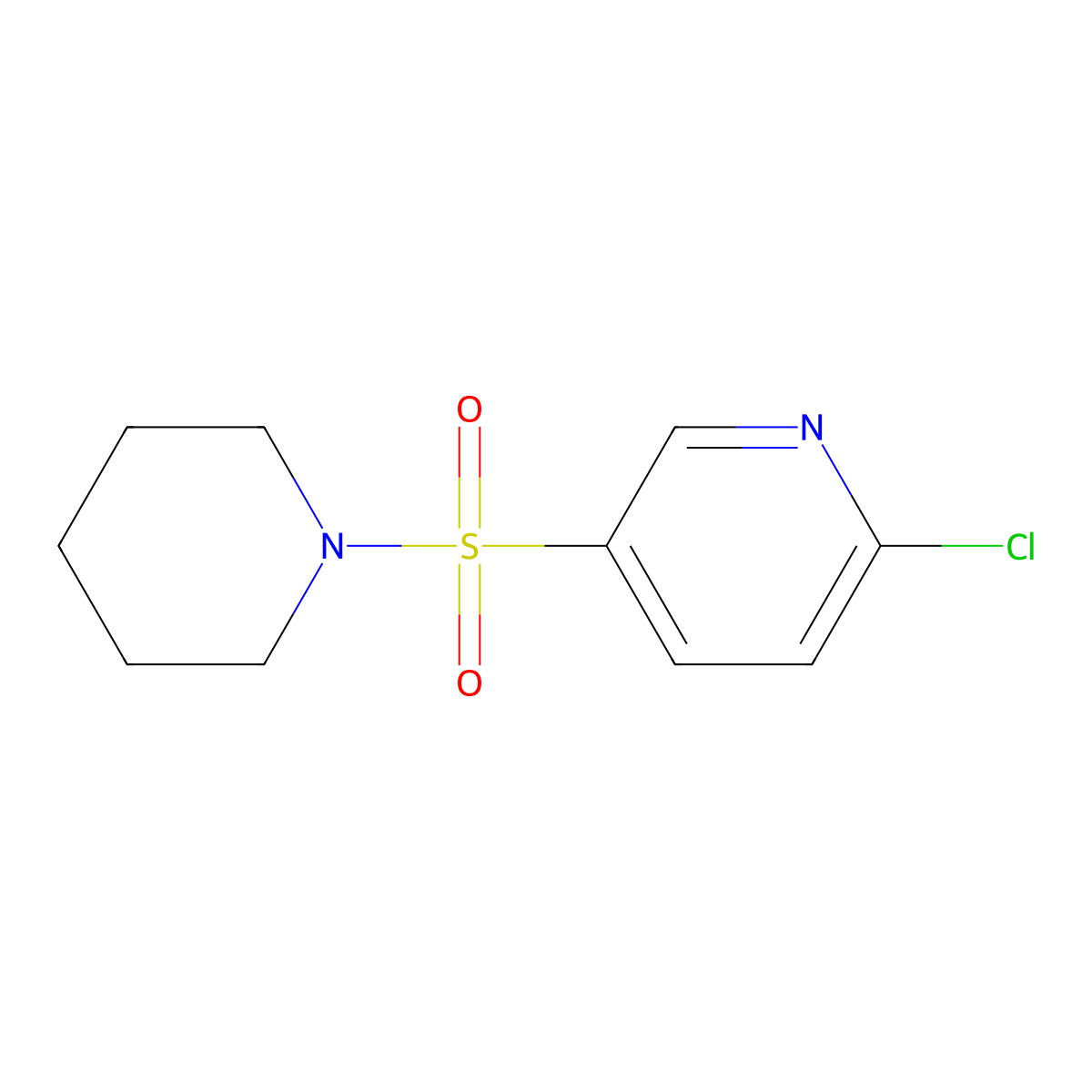 2-Chloro-5-(piperidine-1-sulfonyl)-pyridine molecular structure, CAS 64614-52-4