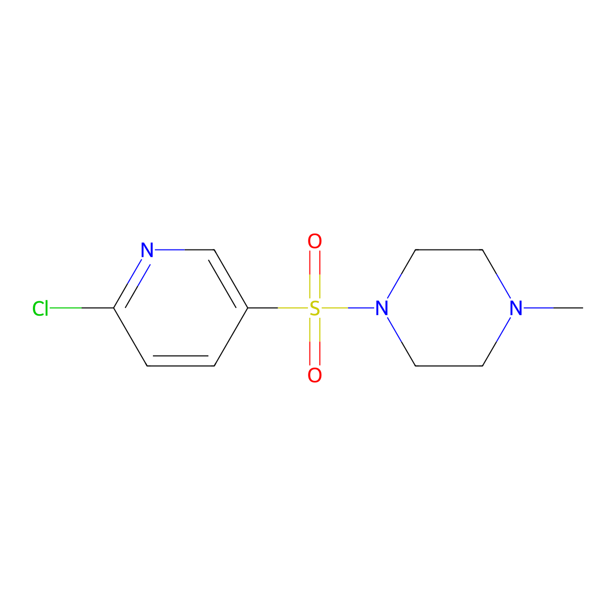 1-(6-Chloro-pyridine-3-sulfonyl)-4-methyl-piperazine molecular structure, CAS 64614-53-5