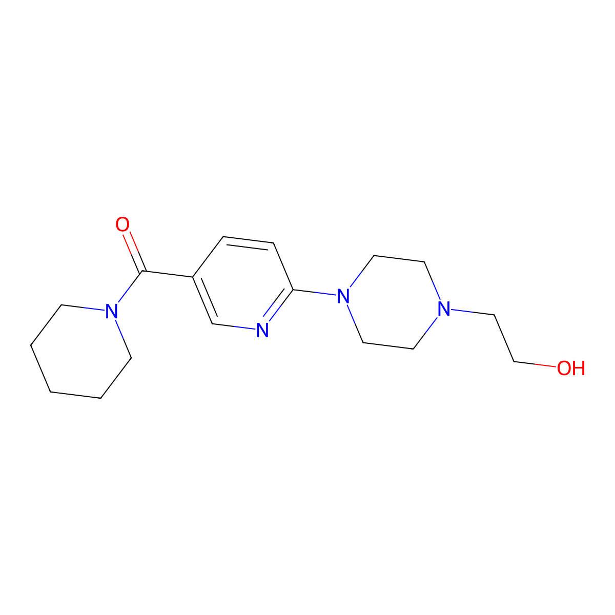 {6-[4-(2-Hydroxyethyl)piperazin-1-yl]pyridin-3-yl}(piperidin-1-yl)methanone molecular structure, CAS 64614-61-5