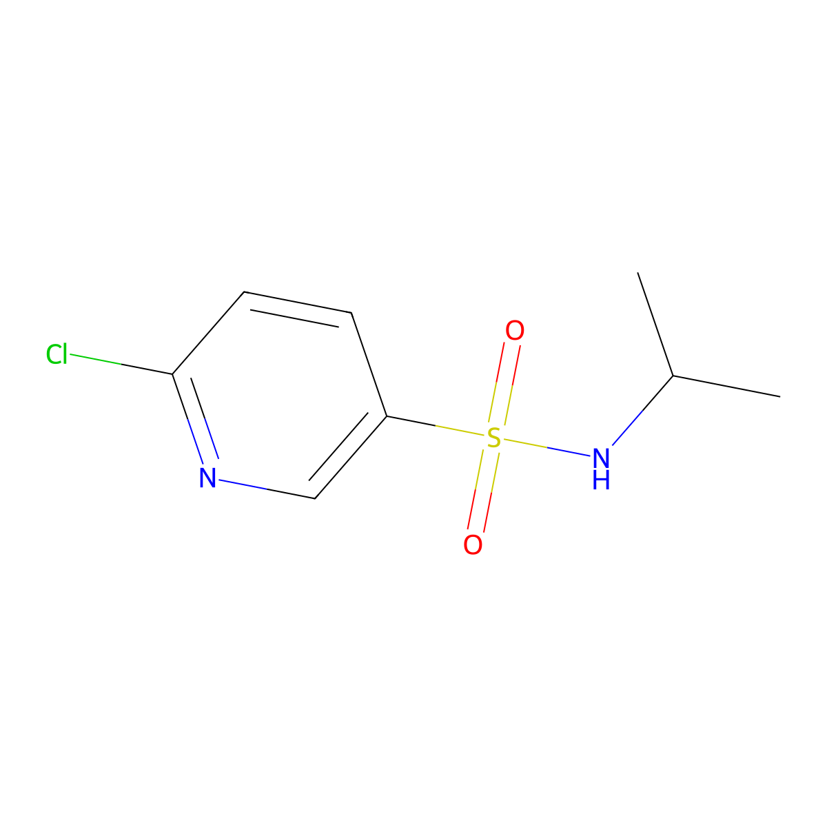 6-chloro-N-isopropylpyridine-3-sulfonamide molecular structure, CAS 64614-94-4