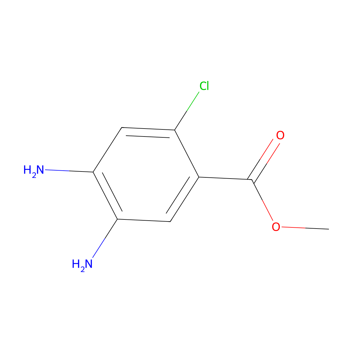 Methyl 4,5-diamino-2-chlorobenzoate molecular structure, CAS 64617-64-7