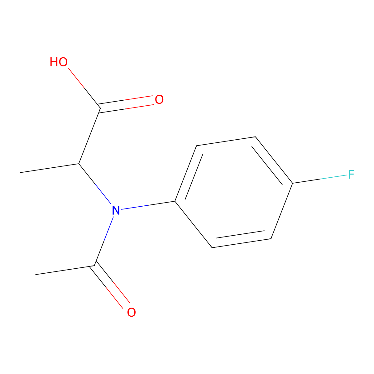 2-[N-(4-fluorophenyl)acetamido]propanoic acid molecular structure, CAS 64618-33-3