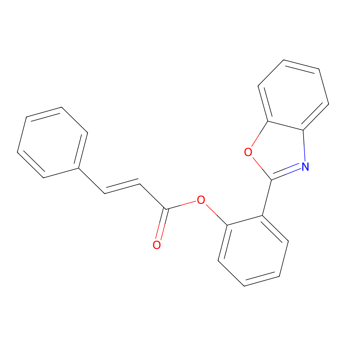[2-(1,3-Benzoxazol-2-yl)phenyl] 3-phenylprop-2-enoate molecular structure, CAS 6462-30-2