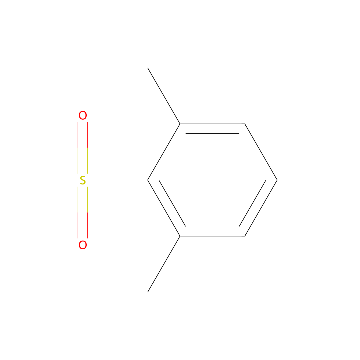Benzene, 1,3,5-trimethyl-2-(methylsulfonyl)- molecular structure, CAS 6462-31-3