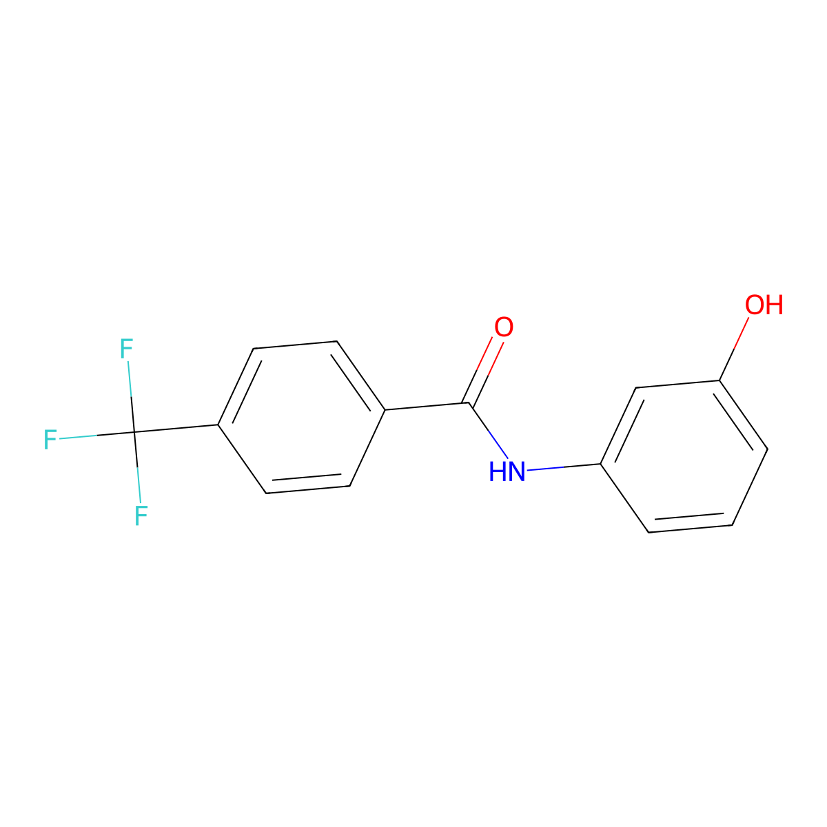 N-(3-hydroxyphenyl)-4-(trifluoromethyl)benzamide molecular structure, CAS 6462-91-5