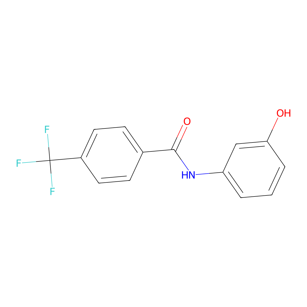 N-(3-hydroxyphenyl)-4-(trifluoromethyl)benzamide molecular structure, CAS 6462-91-5
