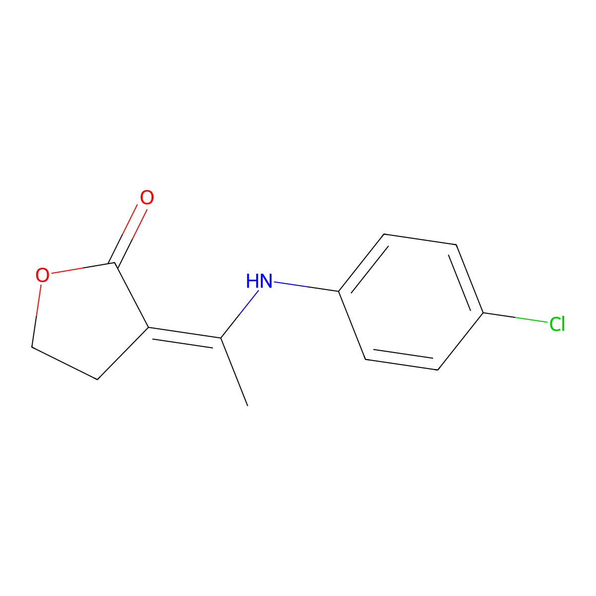 2(3H)-Furanone, 3-[1-[(4-chlorophenyl)amino]ethylidene]dihydro-, (Z)- molecular structure, CAS 64620-30-0