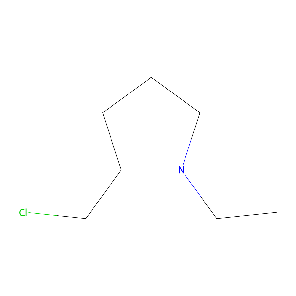 2-(Chloromethyl)-1-ethylpyrrolidine molecular structure, CAS 64621-26-7