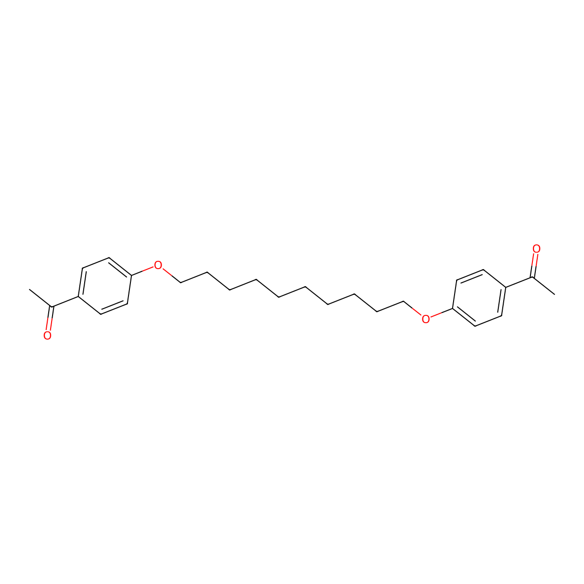 1,1'-[1,10-Decanediylbis(oxy-4,1-phenylene)]bis[ethanone] molecular structure, CAS 64621-37-0
