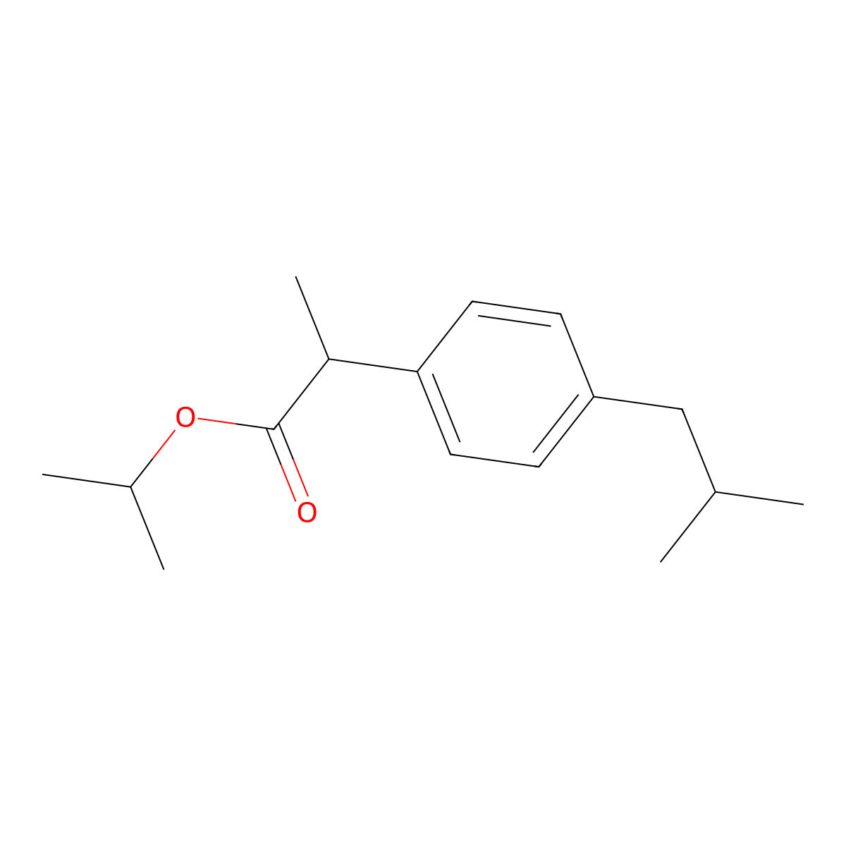 1-Methylethyl alpha-methyl-4-(2-methylpropyl)benzeneacetate molecular structure, CAS 64622-17-9