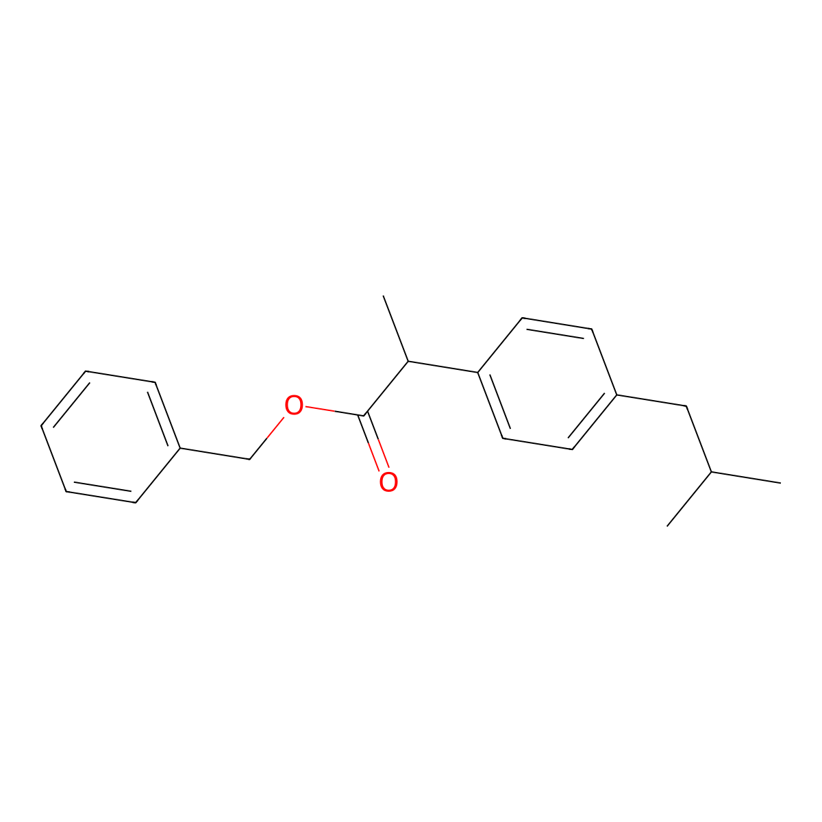 2-(p-Isobutylphenyl)propionic acid benzyl ester molecular structure, CAS 64622-31-7