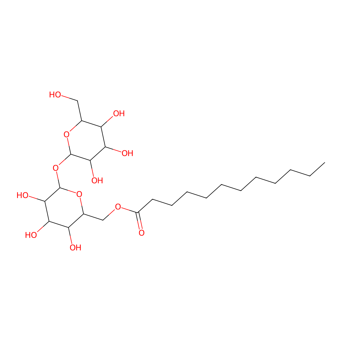 Trehalose 6-dodecanoate molecular structure, CAS 64622-91-9