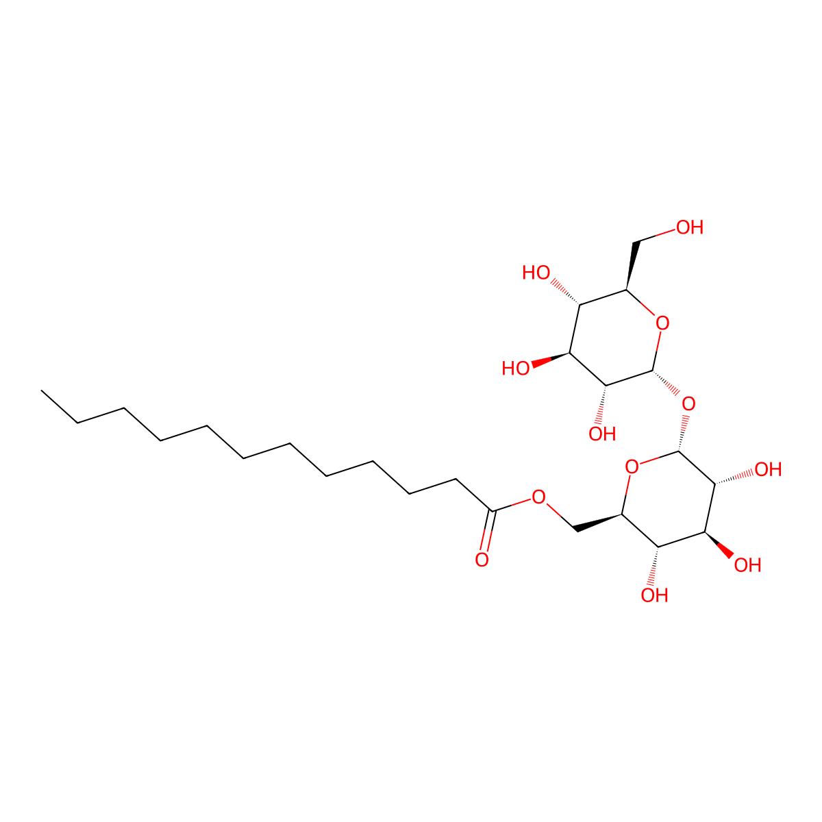 Trehalose 6-dodecanoate molecular structure, CAS 64622-91-9