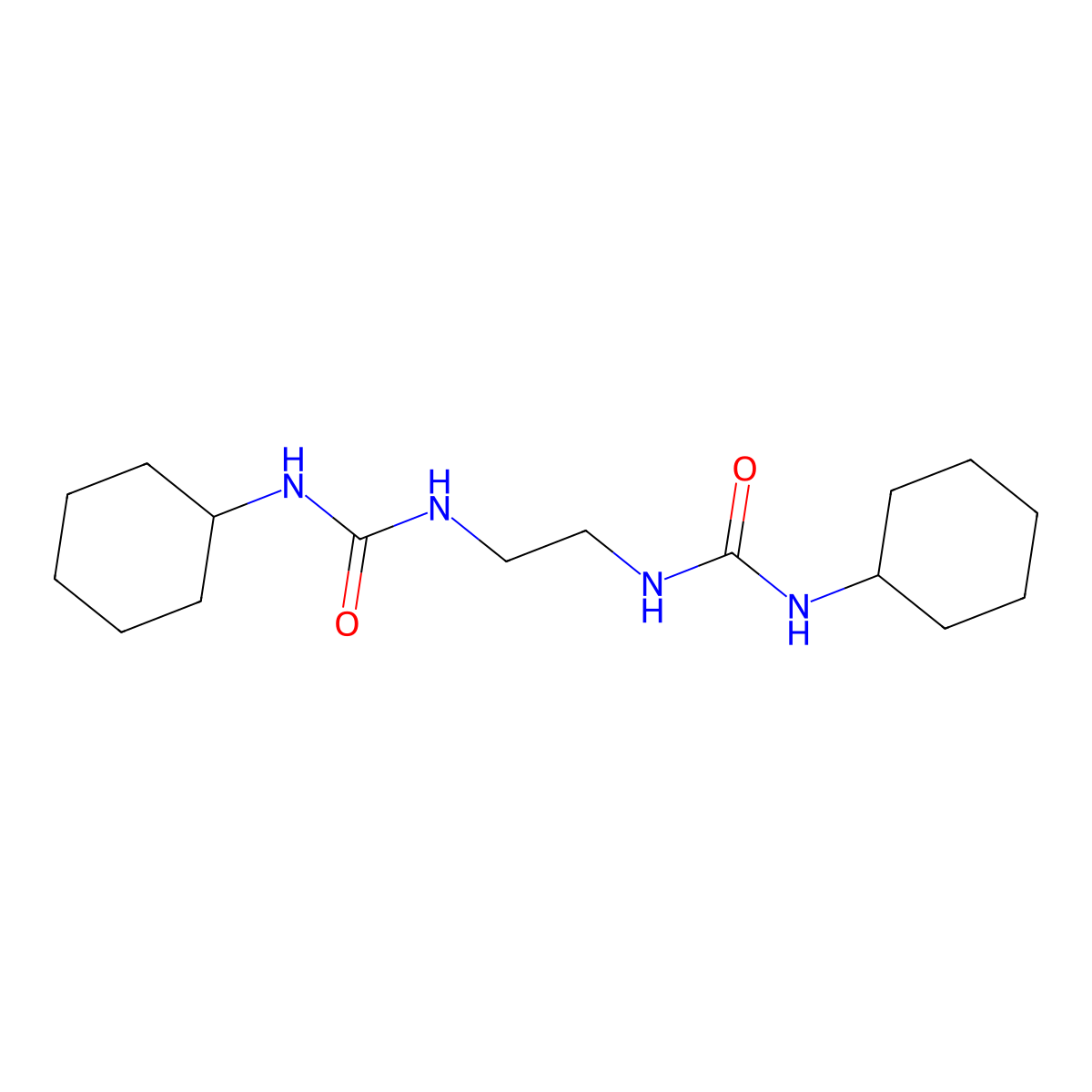 1-Cyclohexyl-3-[2-(cyclohexylcarbamoylamino)ethyl]urea molecular structure, CAS 64624-50-6