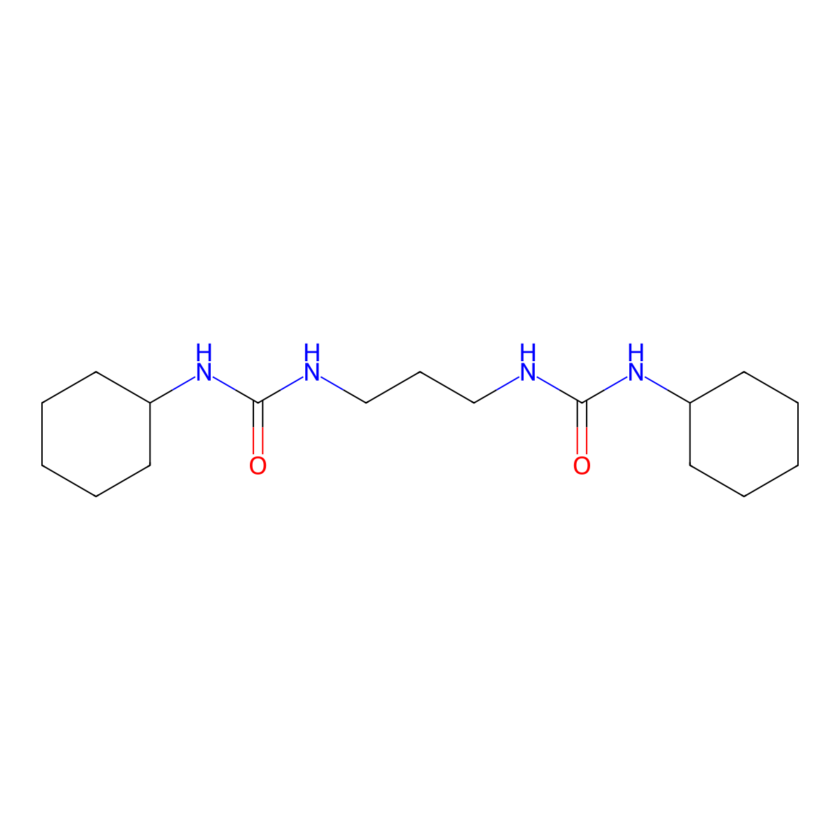 1-Cyclohexyl-3-[3-(cyclohexylcarbamoylamino)propyl]urea molecular structure, CAS 64624-51-7