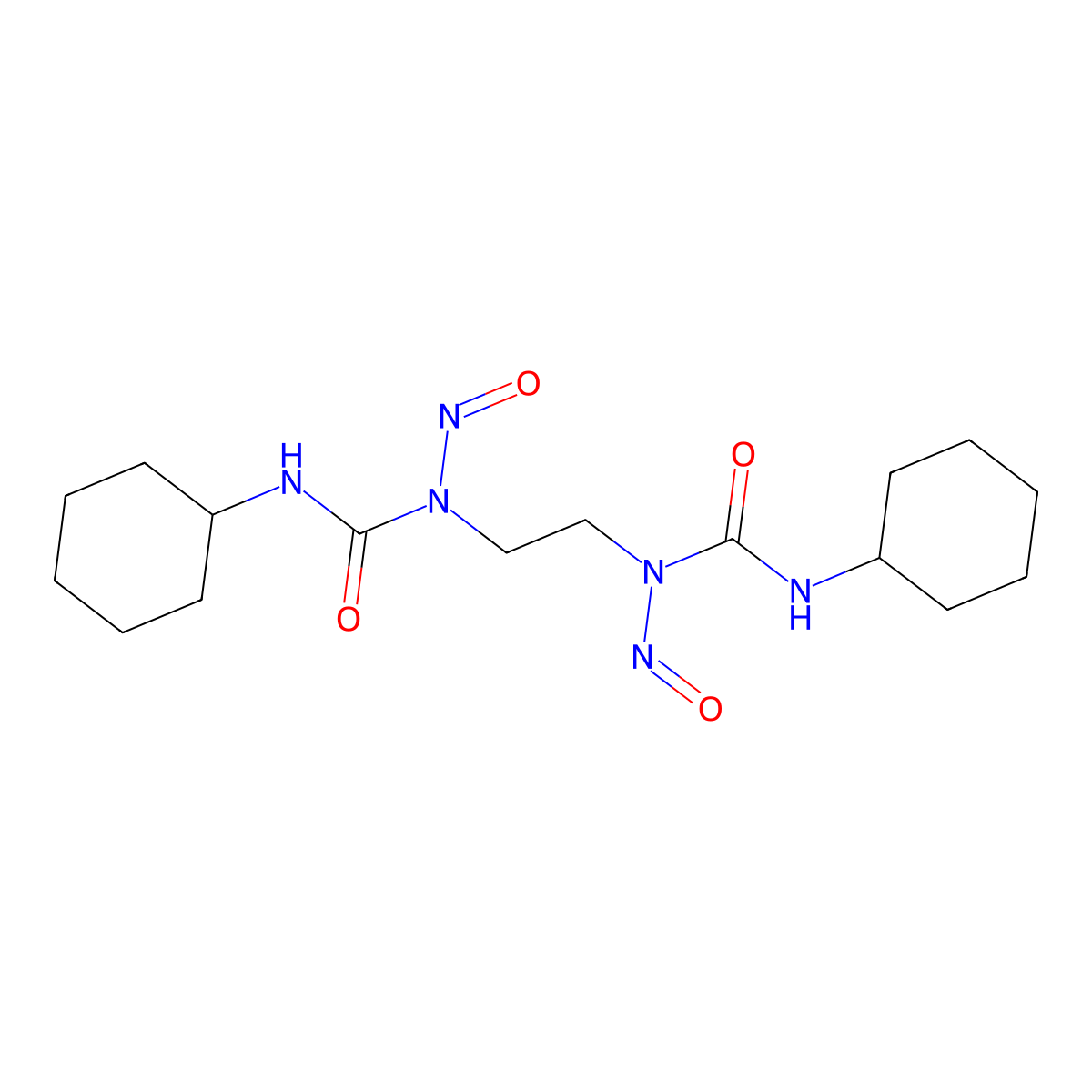 Urea, 1,1'-ethylenebis(3-cyclohexyl-1-nitroso- molecular structure, CAS 64624-62-0