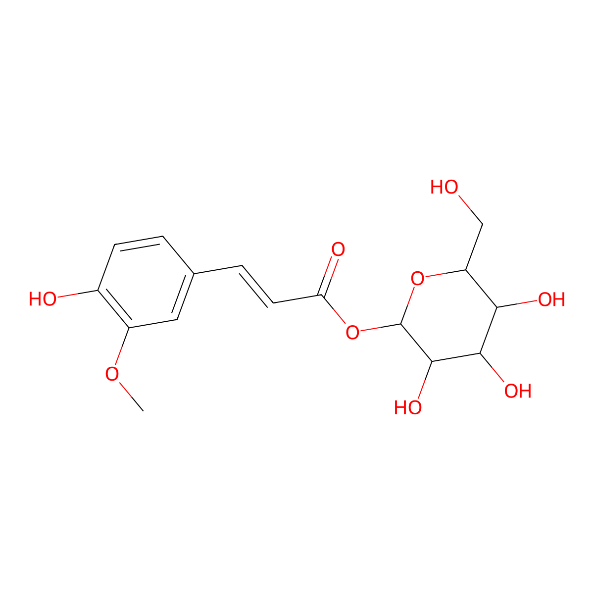 1-O-Feruloyl-beta-D-glucose molecular structure, CAS 64625-37-2
