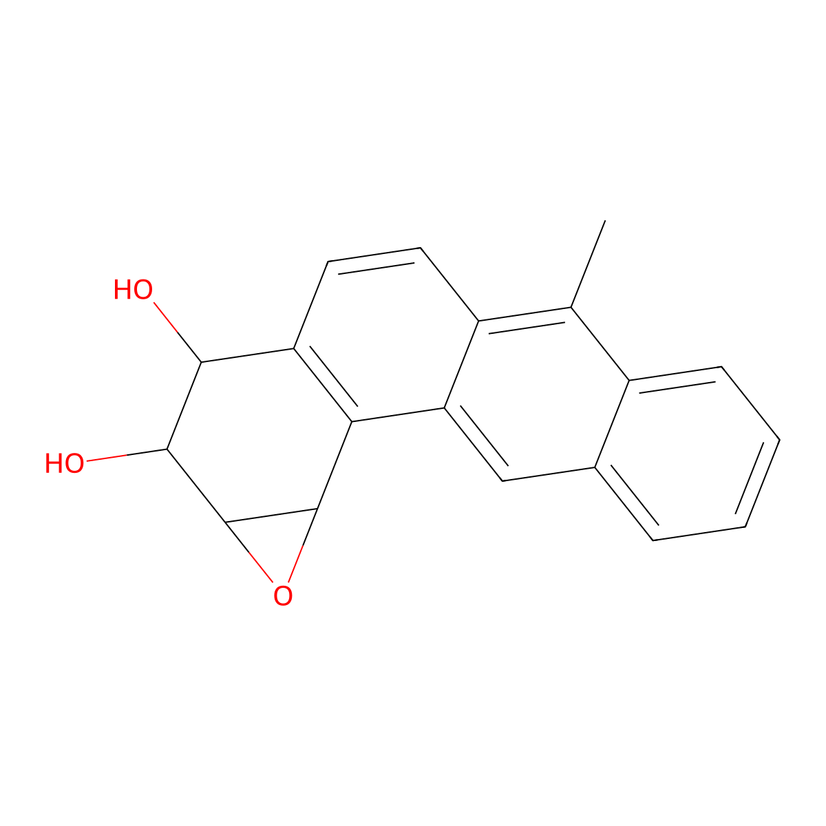 (+-)-trans-anti-3,4-Dihydro-3,4-dihydroxy-1,2-epoxy-1,2,3,4-tetrahydro-7-methylbenz(a)anthracene molecular structure, CAS 64625-66-7