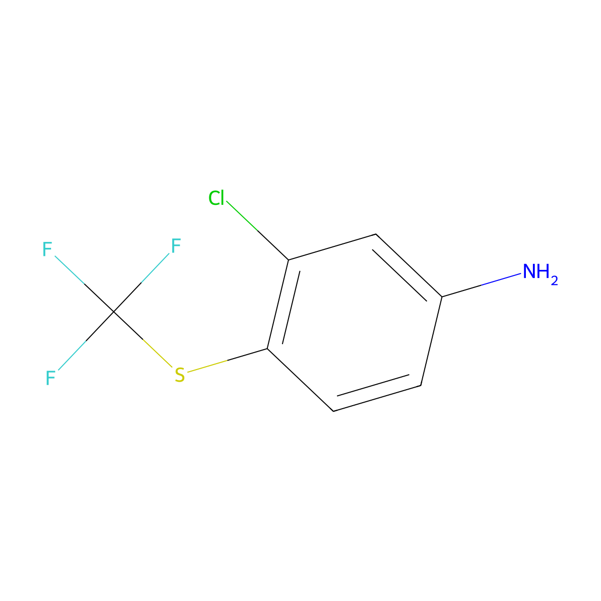 3-Chloro-4-(trifluoromethylthio)aniline molecular structure, CAS 64628-74-6