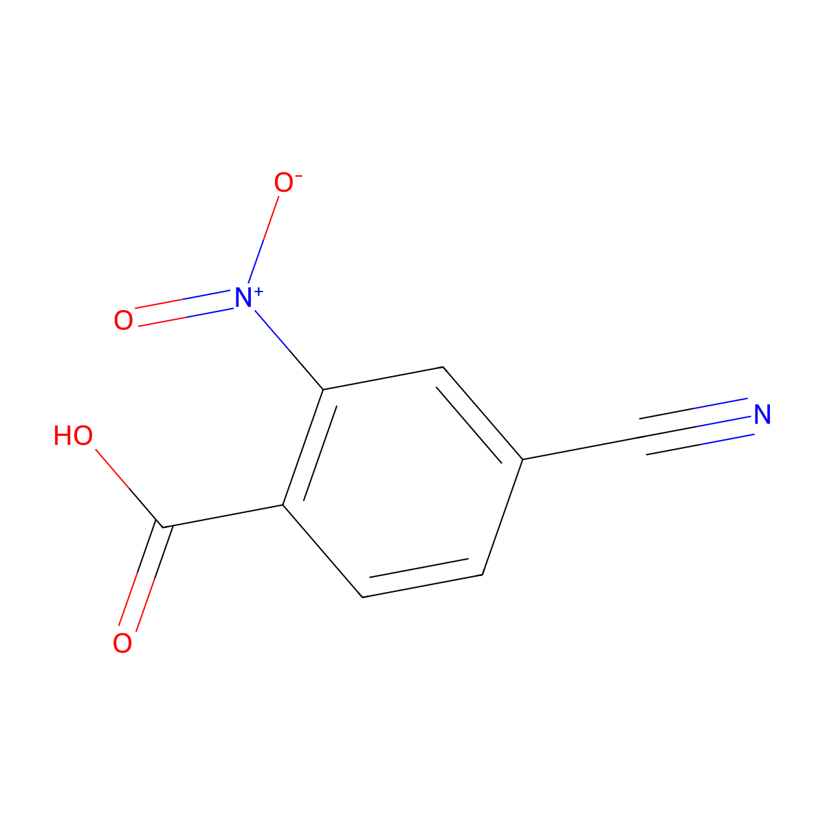 4-Cyano-2-nitrobenzoic acid molecular structure, CAS 64629-99-8