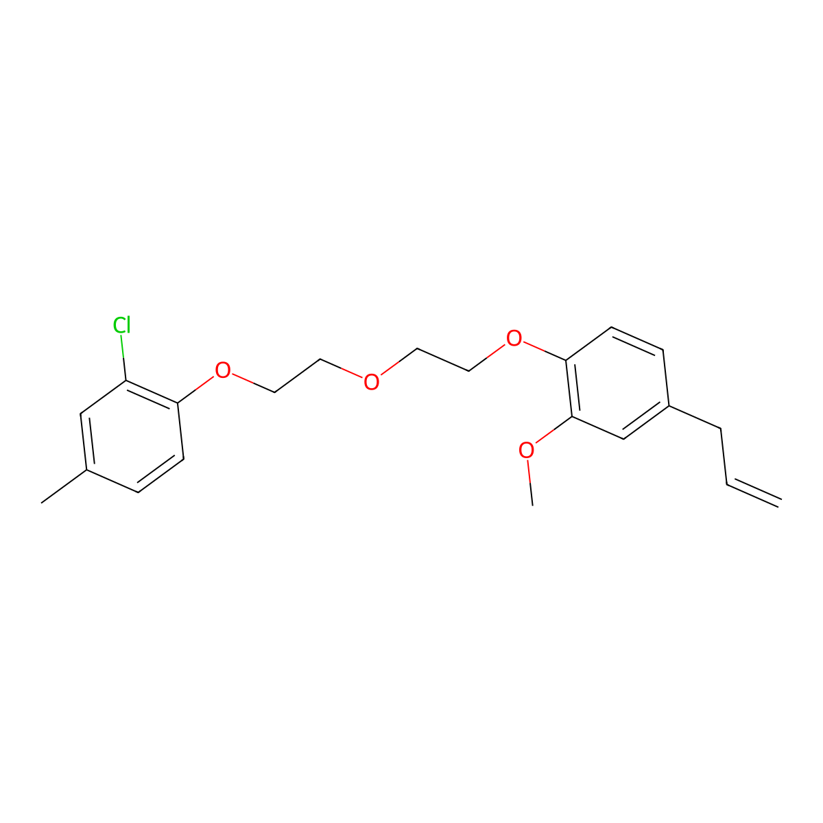1-{2-[2-(2-Chloro-4-methylphenoxy)ethoxy]ethoxy}-2-methoxy-4-(prop-2-en-1-yl)benzene molecular structure, CAS 6463-03-2