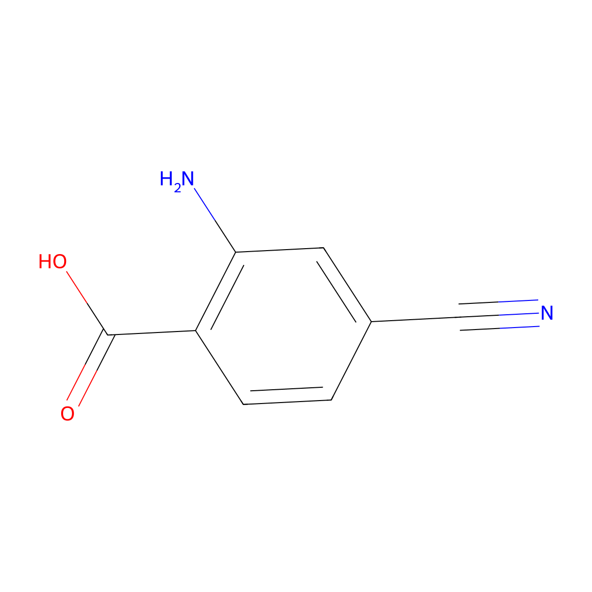 2-Amino-4-cyanobenzoic acid molecular structure, CAS 64630-00-8