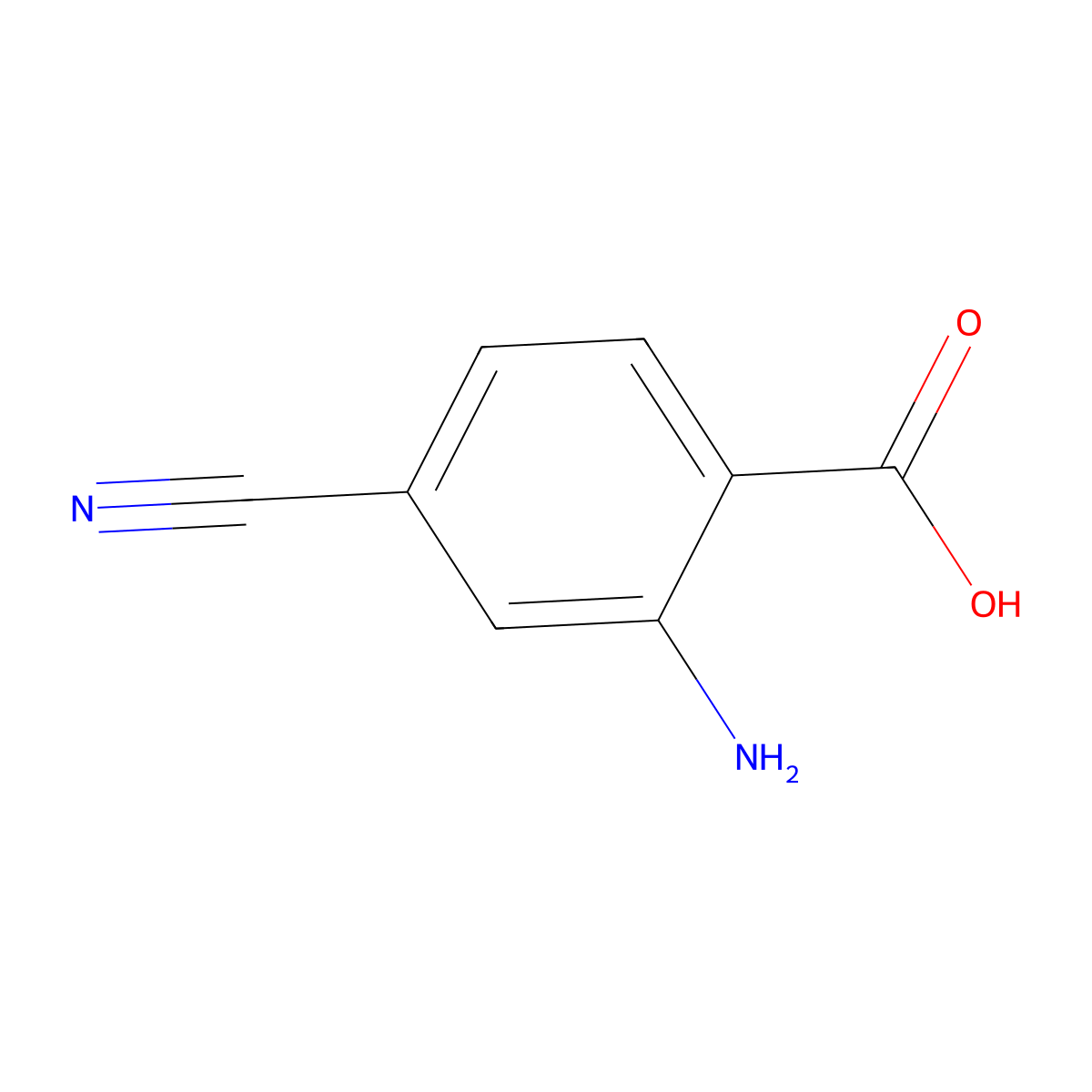 2-Amino-4-cyanobenzoic acid molecular structure, CAS 64630-00-8
