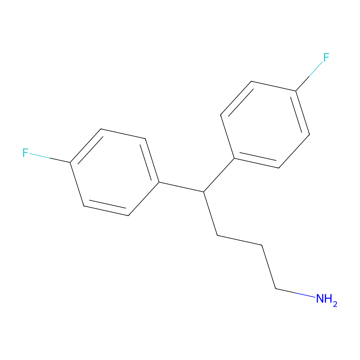 4,4-Bis(4-fluorophenyl)butan-1-amine molecular structure, CAS 64630-52-0