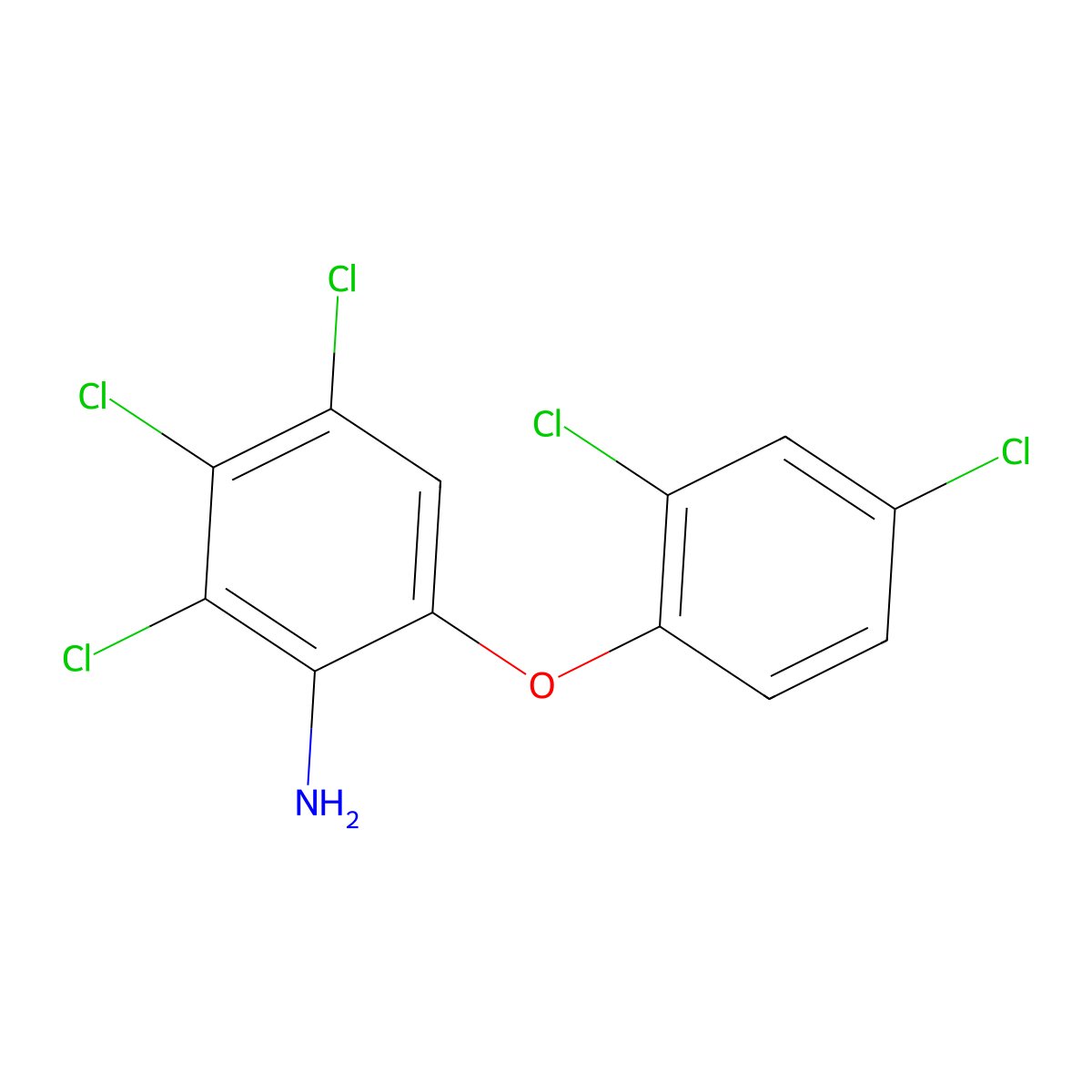 2,3,4-Trichloro-6-(2,4-dichlorophenoxy)aniline molecular structure, CAS 64630-64-4