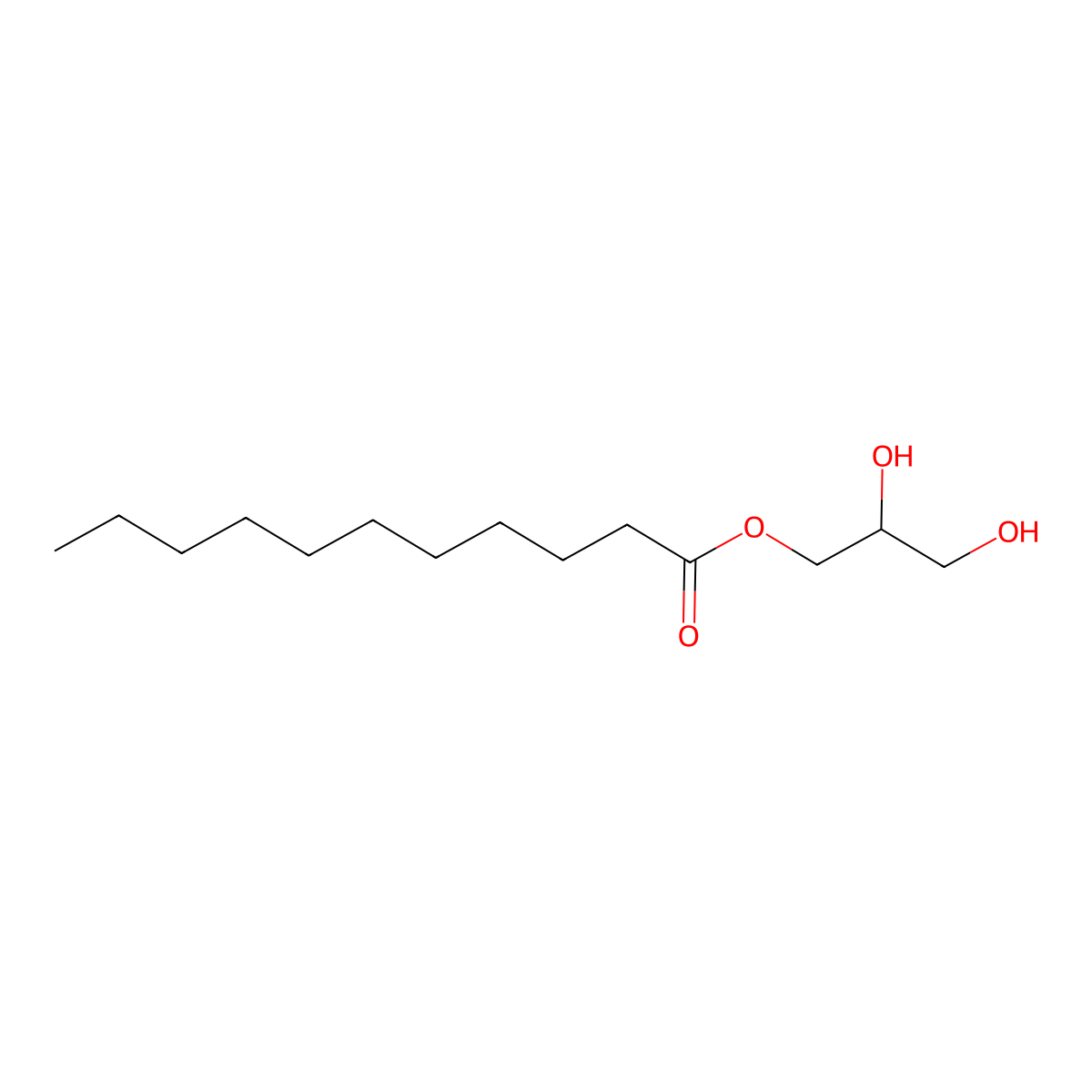 1-Undecanoyl-rac-glycerol molecular structure, CAS 64633-19-8