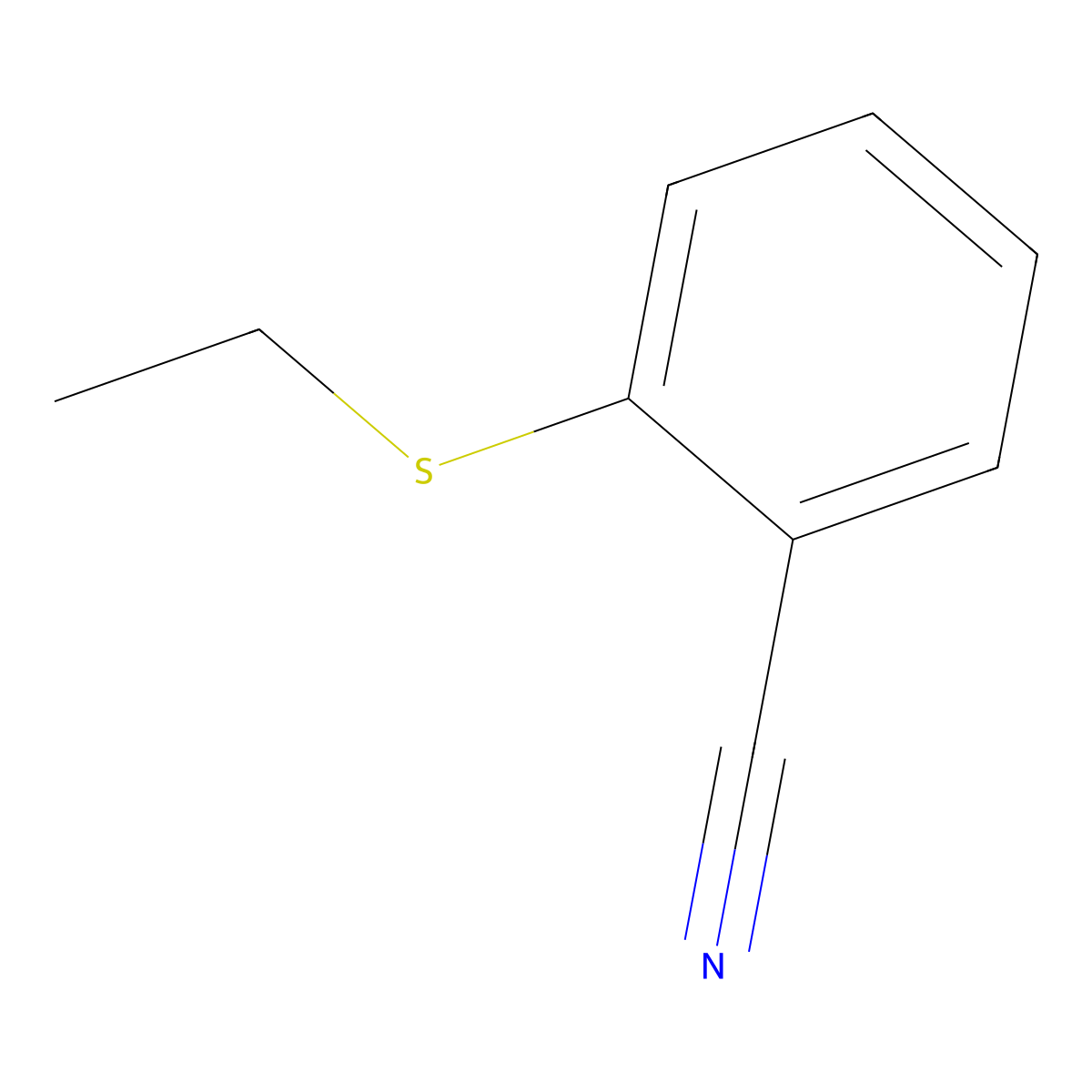 2-(Ethylsulfanyl)benzonitrile molecular structure, CAS 64633-76-7