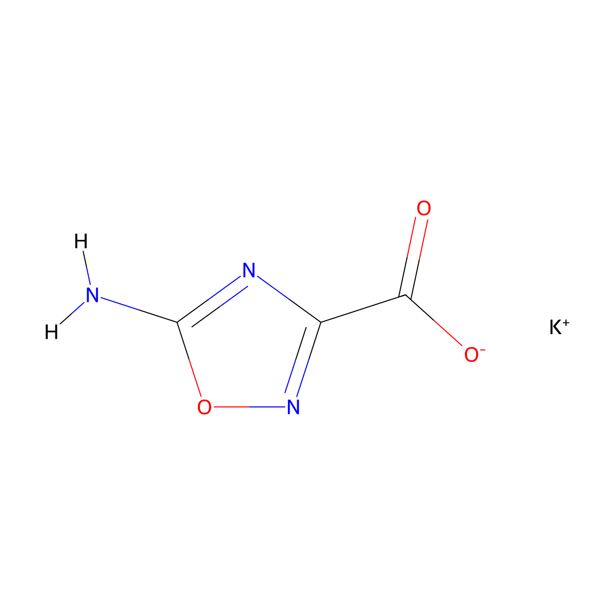 Potassium 5-amino-1,2,4-oxadiazole-3-carboxylate molecular structure, CAS 64634-39-5