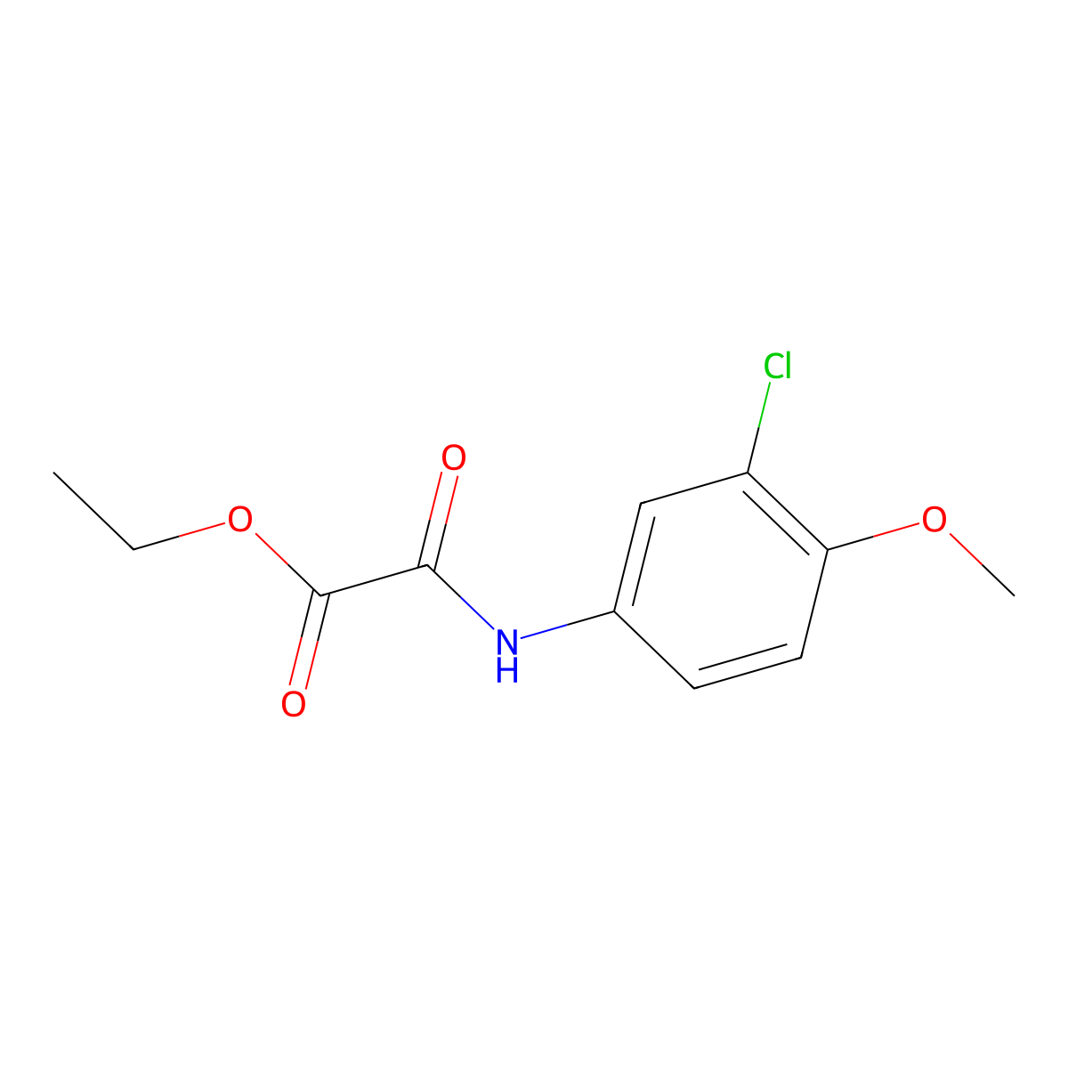 Ethyl [(3-chloro-4-methoxyphenyl)amino](oxo)acetate molecular structure, CAS 64635-46-7