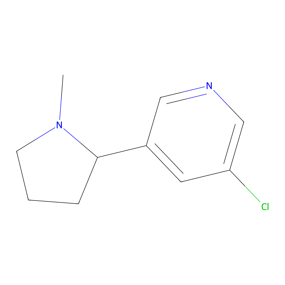 3-Chloro-5-(1-methylpyrrolidin-2-yl)pyridine molecular structure, CAS 64635-64-9